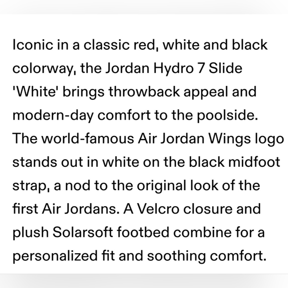 Air Jordan Hydro 7 "White", Size 12, Color Blk/Wht-Gym Red - Picture 2 of 9